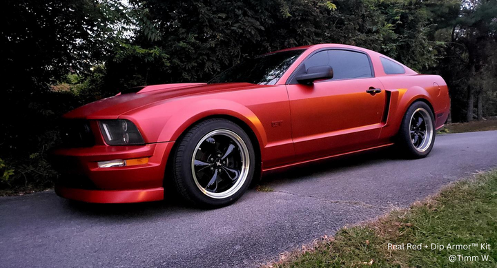 Real Red Peelable Car Kit on a customer car