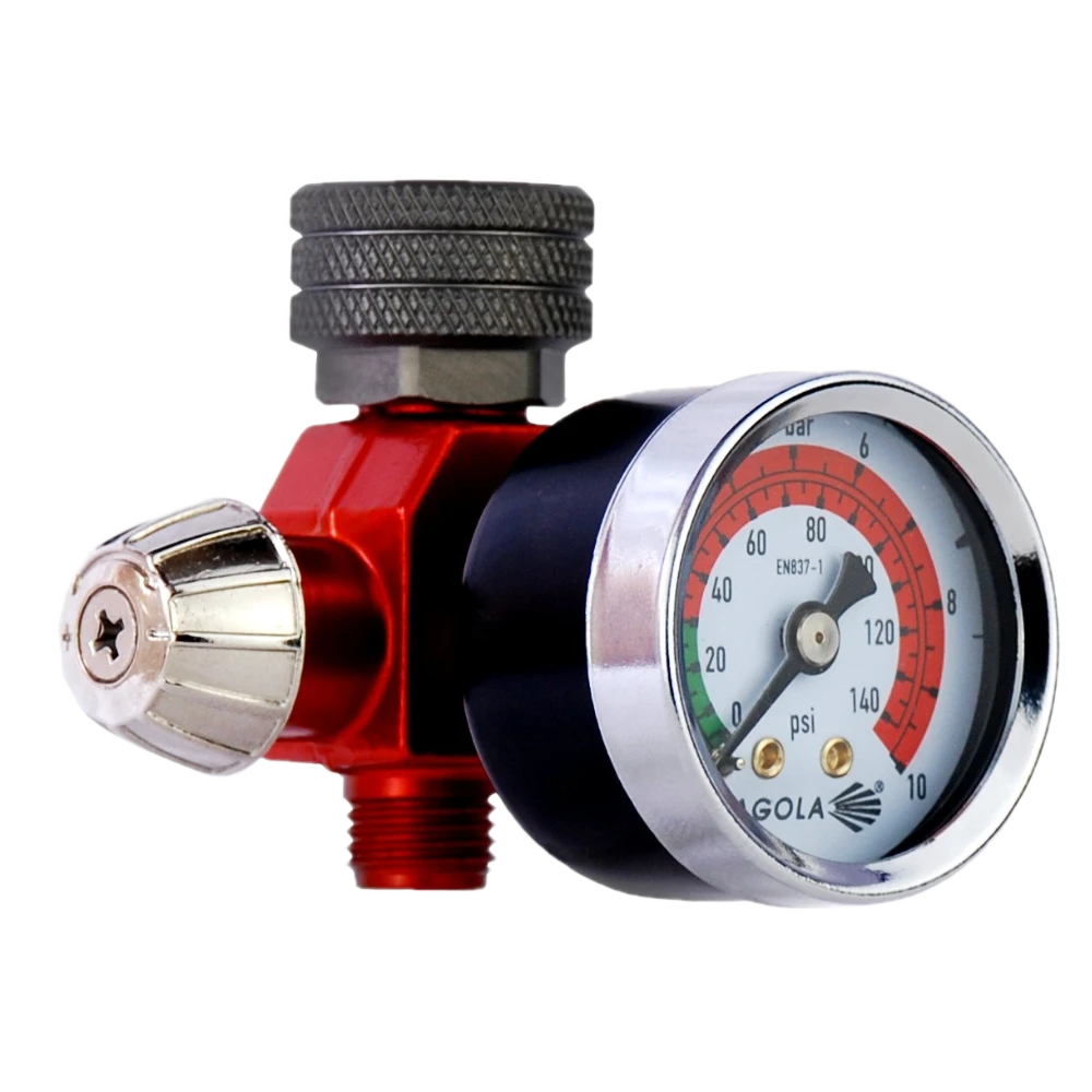 RC1 Flow Regulator with Pressure Gauge Side View