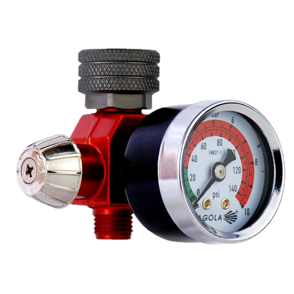 RC1 Flow Regulator with Pressure Gauge Side View