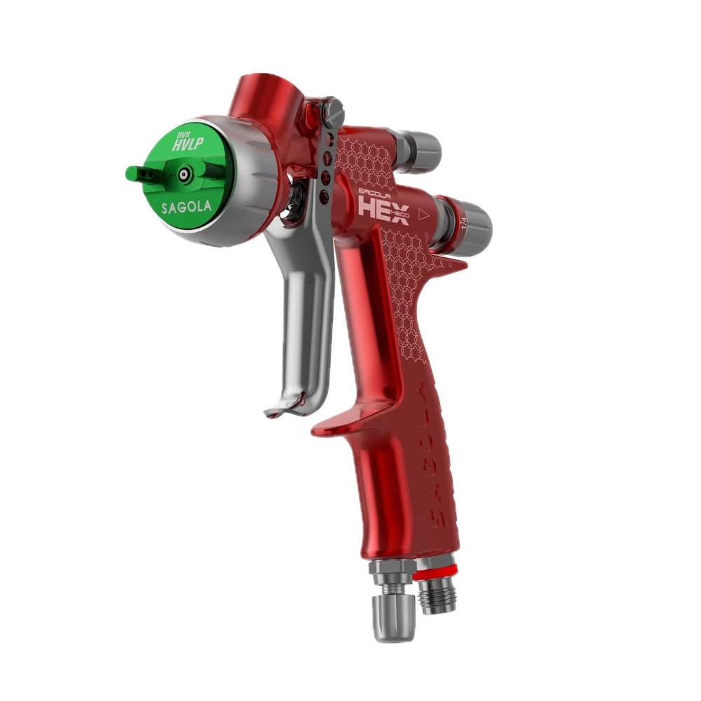 Sagola 4600 Hex HVLP Air Cap Angled Front View