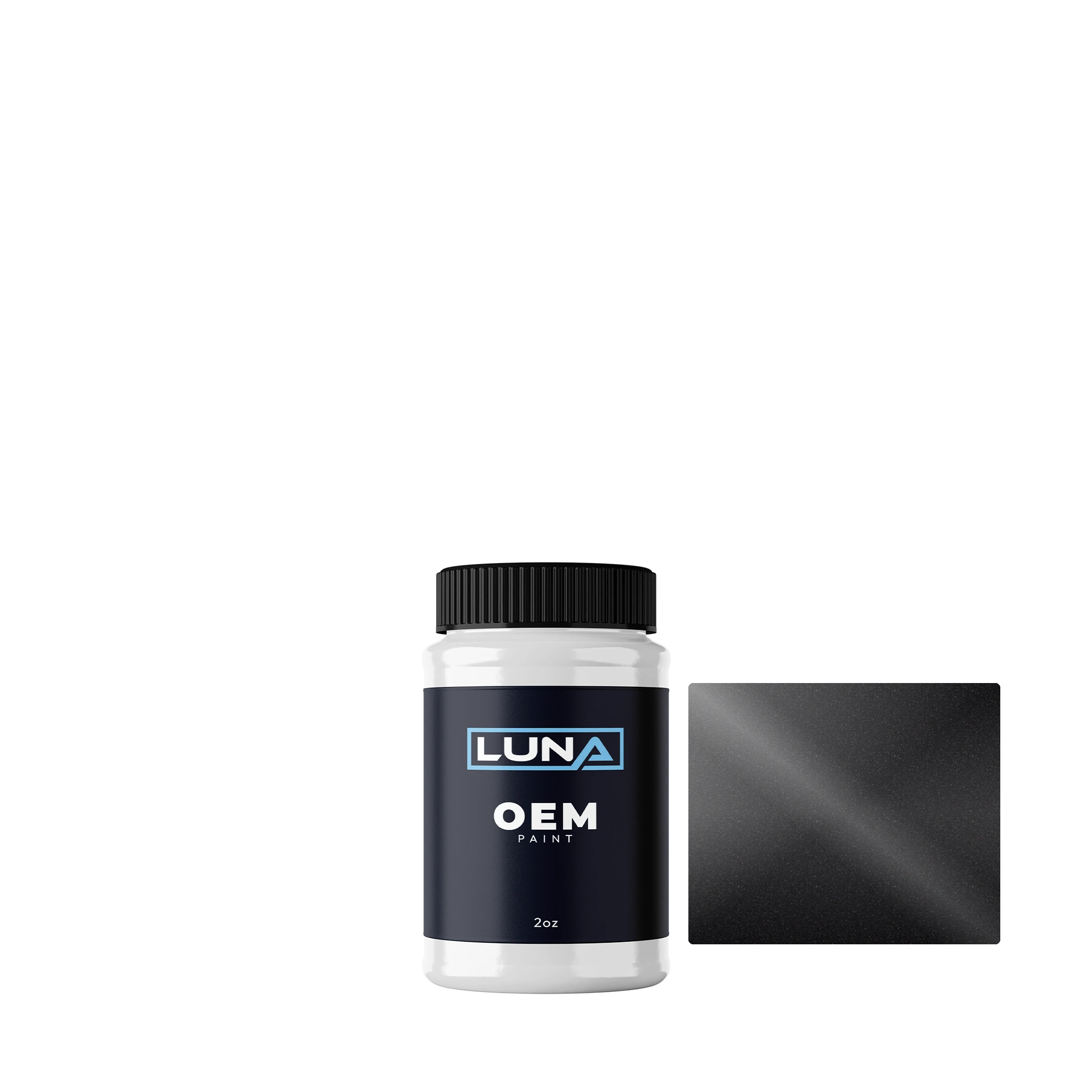 Seat Negro Brillante M. A9V | Luna OEM Basecoat - 2oz Touch Up Bottle w/ Brush